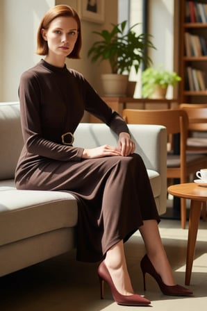 Kadın Uzun Kollu Bodycon Kesim Örme Sandy Maxi Elbise Dik Yaka Detaylı Zarif Ve Rahat Stil