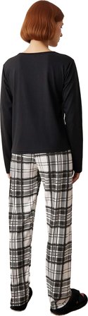 Kadin Kirmizi Yılbaşı Desenli Pamuk Polyester Pijama Fonksiyonel Dayanıklı Kaliteli Modern