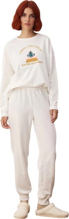 Kadın Kış Temalı Nakışlı Lounge Pijama Takımı Fonksiyonel Dayanıklı Kaliteli Konforlu Spor