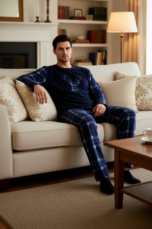 Erkek Polar Pijama Takımı Geyik Baskılı Ekose Detaylı Fonksiyonel Dayanıklı Kaliteli Rahat