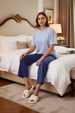 Kadın Relaxed Fit Örme Kapri Pijama Takımı Fonksiyonel Dayanıklı Kaliteli Konforlu Estetik