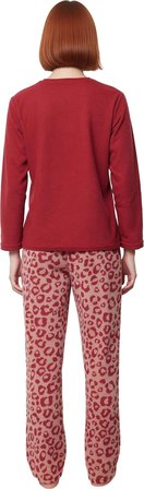 Kadın Leopar Desenli Polar Pijama Takımı Fonksiyonel Dayanıklı Kaliteli Konforlu Estetik Şık