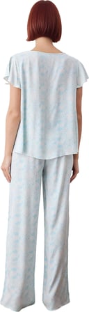 Kadın Etnik Desenli V Yaka Kısa Kollu Pijama Takımı Fonksiyonel Dayanıklı Kaliteli Estetik