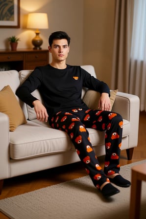 Ayıcık Desenli Bisiklet Yaka Uzun Kollu Pijama Seti Unisex Fonksiyonel Dayanıklı Kaliteli Şık