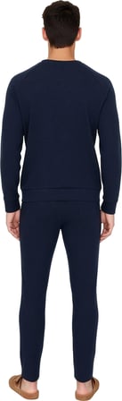 Erkek Waffle Dokuma Sweatshirt ve Pantolon Takımı Haki Fonksiyonel Dayanıklı Kaliteli Spor