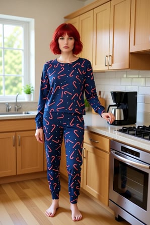 Kadın Yılbaşı Desenli Örme Pijama Takımı Fonksiyonel Dayanıklı Kaliteli Konforlu Estetik Şık