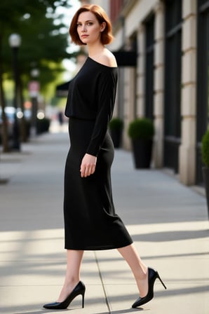 Modern Kadın Asimetrik Yaka Uzun Kollu Bodycon Midi Maxi Elbise Kış Günleri İçin Şık Ve Rahat Örme