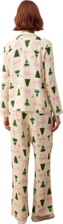 Kadın Yılbaşı Ağaç Baskılı Gömlek ve Pantolon Pijama Takımı Fonksiyonel Dayanıklı Kaliteli