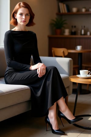 Kadın Midi Boy Kayık Yaka Bodycon Elbise Standart Kollu Büzgülü Düz Örme Kumaş Her Ortama Uygun