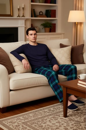Erkek Kışlık Ekose Desenli Pijama Takımı Uzun Kollu Fonksiyonel Dayanıklı Kaliteli Estetik