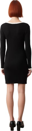 Kadınlar İçin Özel Dokulu Astarsız Bisiklet Yaka Bodycon Kesim Triko Mini Elbise Şık Bir Seçim