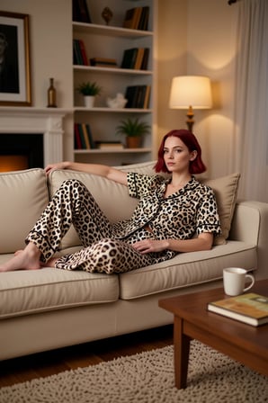 Kadın Leopar Desenli Kısa Kollu Pijama Takımı Fonksiyonel Dayanıklı Kaliteli Konforlu Spor