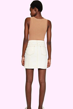 Kadın Basic Denim Mini Etek Pamuk Günlük Kombinler İçin Hafta Sonu Yaz Aylarının Vazgeçilmezi