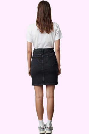 Kadın Denim Kalem Etek Yüksek Bel Kısa Boy Casual Günlük Stil Hafta Sonu Dayanıklı Malzeme