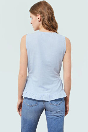 Belden Bağlamalı Kolsuz Bluz Rahatlık ve Şıklık Bir Arada Yüksek Kalite Dayanıklı Malzeme