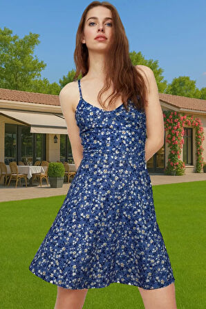 Kadın Yazlık Mini Elbise Polyester Örme Kumaş V Yaka Günlük Modern Stil Trend Tasarım