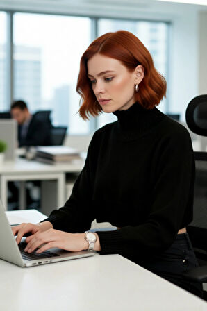 Kadın Oversize Dik Yaka Düz Akrilik Triko Kazak Basic Rahat Kış Kombinleri İçin İdeal Kaliteli