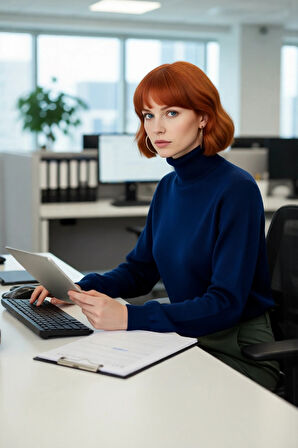 Kadın Günlük Akrilik Oversize Balıkçı Yaka Triko Kazak Konforlu Ve Şık Kış Kombinleri Kaliteli