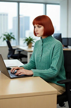 Kadın Dik Yaka Oversize Kalıp Düz Renk Düşük Kol Triko Kazak Soğuk Havalarda Konforlu ve Modern