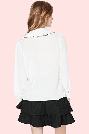 Kadın Regular Kalıp Uzun Kollu Gömlek Şık Gece Kombinleri Günlük Kullanım Kaliteli Malzeme