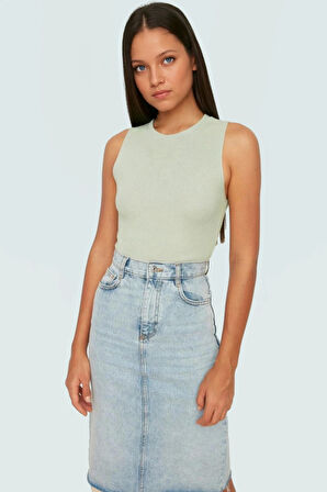 Triko Bluz Bisiklet Yaka Kolsuz Rahat Günlük Yazlık Modern Stil Seçkin Malzeme