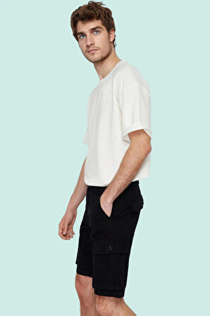 Erkek Kısa Boy Gabardin Şort Cep Detaylı Rahat Kalıp Yazlık Günlük Kullanım Modern Tasarım