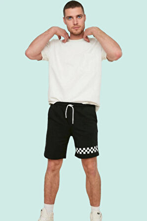 Erkek Yazlık Geometrik Baskılı Şort; Pamuk Polyester Casual Stil Günlük Kombinler Hafta Sonu