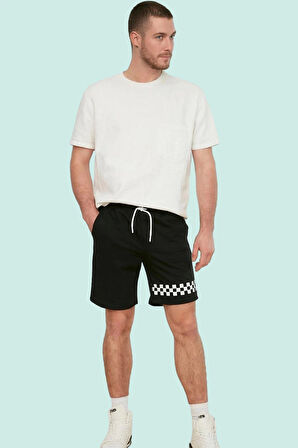 Erkek Yazlık Geometrik Baskılı Şort; Pamuk Polyester Casual Stil Günlük Kombinler Hafta Sonu