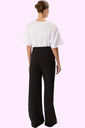 Kadın Düz Desenli Geniş Paça Pantolon Yüksek Bel Wide Leg Kesim Günlük Ve İş Modern Tasarım