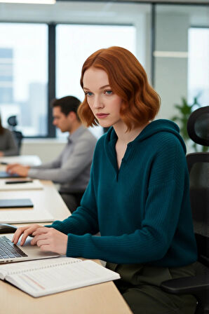 Kadın Yumuşak Dokulu Oversize Kapüşonlu Triko Kazak Soğuk Havalar İçin İdeal Günlük Şıklık