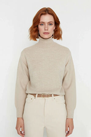 Kadın Günlük Akrilik Oversize Balıkçı Yaka Triko Kazak Konforlu Ve Şık Kış Kombinleri Kaliteli