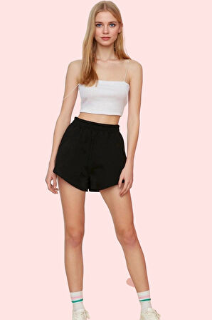 Kadın Pamuklu Şort Lastikli Bel Geniş Paça Rahat Günlük Stil Hafta Sonu Yaz Aylarının Vazgeçilmezi