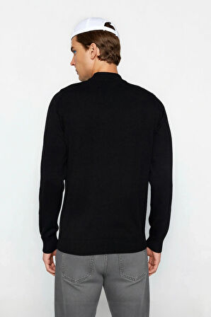 Erkekler İçin Modern Fitted %100 Pamuk Yarım Balıkçı Yaka Triko Kazak Soğuk Havalara Özel Kaliteli