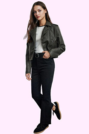 Kadın Denim Flare Jean Yüksek Bel Regular Boy Casual Stil Günlük Kullanım Kaliteli Malzeme