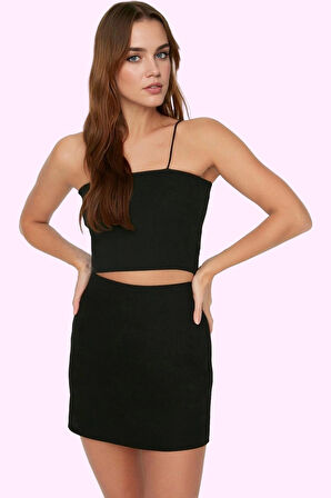 Kadın Mini Etek Yüksek Bel A line Dokuma Gabardin Günlük Stil Hafta Sonu Dayanıklı Malzeme