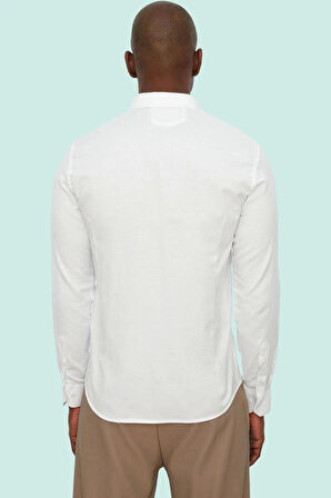 Erkek Slim Fit Düğmeli Gömlek; Apolet Detayı Günlük Şıklık Hafta Sonu Yaz Aylarının Vazgeçilmezi