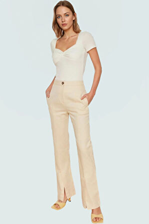 Kısa Kollu Örme Bluz Rahat Kalıp Kalp Yaka Yazlık Günlük Stil Özenle Seçilmiş