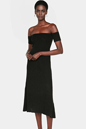 Rahat ve Şık A Line Midi Elbise  Akrilik Triko Kumaş Özel Tasarım Mükemmel Uyum