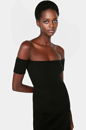 Rahat ve Şık A Line Midi Elbise  Akrilik Triko Kumaş Özel Tasarım Mükemmel Uyum