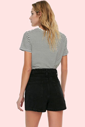 Kadın Pamuklu Denim Şort Etek Parça Boya Casual Stil Yüksek Bel Yaz Aylarının Vazgeçilmezi