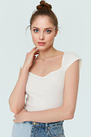 Kadın Kaşkorse Örme Bluz Kolsuz Fitted Kalıp Konforlu Kesim Dayanıklı Malzeme Premium Kalite