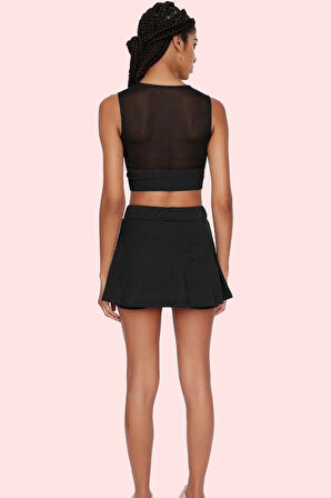 Kadın Renk Yüksek Bel Şort Etek Spor Giyim İçin İdeal Nefes Alabilir Kumaş Rahat Kesim Hafta Sonu