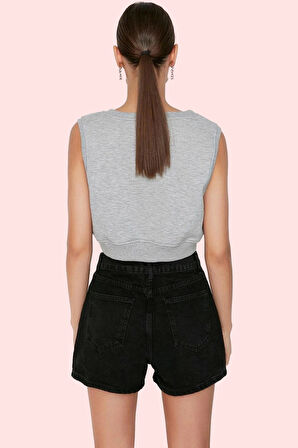 Kadın Pamuk Denim Mini Şort Düz Desen Yüksek Bel Günlük Kullanım İçin Yaz Aylarının Vazgeçilmezi