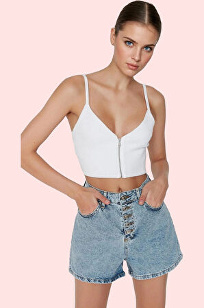 Kadın Pamuk Denim Mini Şort Düz Desen Yüksek Bel Günlük Kullanım İçin Yaz Aylarının Vazgeçilmezi