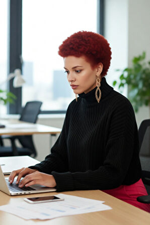 Kadın Oversize Super Crop Balıkçı Yaka Kışlık Triko Kazak Uzun Kollu Rahat Ve Şık Stil Kaliteli