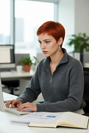 Kadın Oversize Basic Dokulu Uzun Kollu Fermuarlı Dik Yaka Selanik Örgü Triko Kazak Kaliteli