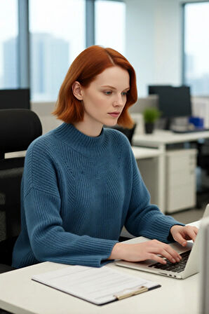 Kadın Oversize Dik Yaka Gri Akrilik Uzun Kollu Basic Triko Kazak Kışlık Kombinlerin Anahtarıdır