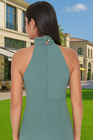 Kadın A Kesim Mini Elbise Halter Yaka Reglan Kol Polyester Dokuma Mükemmel Uyum Rahat Ve Şık