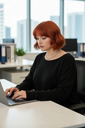 Büyük Beden Kadın Akrilik Triko Kazak Rahat Kalıp Düşük Kol Bisiklet Yaka Kış Mevsimi İçin İdeal