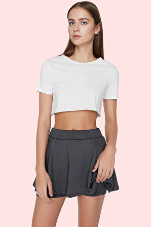 Kadın Renk Yüksek Bel Şort Etek Spor Giyim İçin İdeal Nefes Alabilir Kumaş Rahat Kesim Hafta Sonu